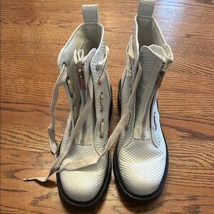 UGG White Lace Up Boots